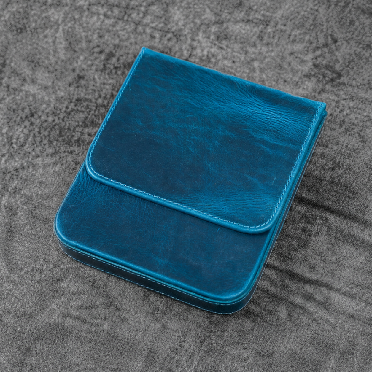 Galen Leather 6 Slots Magnum Opus Pen Case - Crazy Ocean Blue (with Removable Tray)