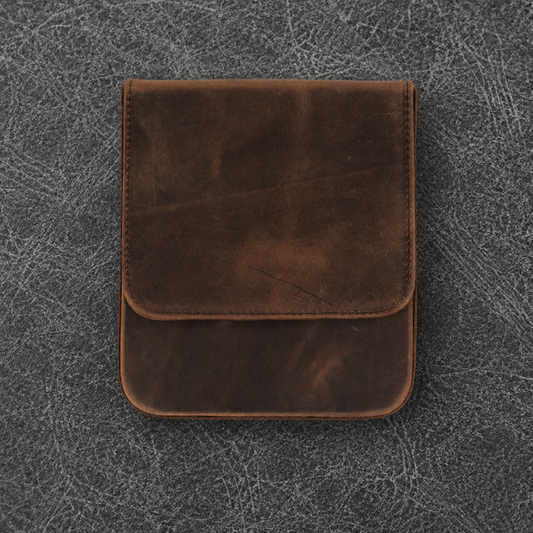 Galen Leather 6 Slots Magnum Opus Pen Case - Havana Brown (with Removable Tray)
