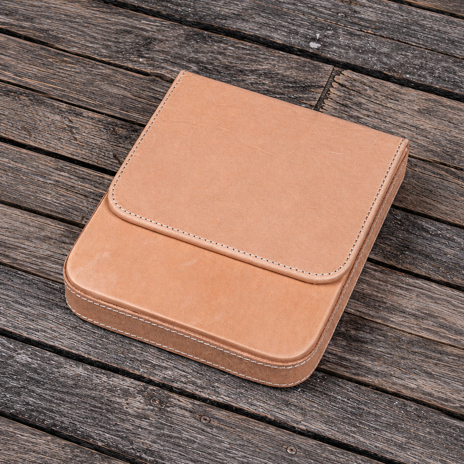 Galen Leather 6 Slots Magnum Opus Pen Case - Undyed