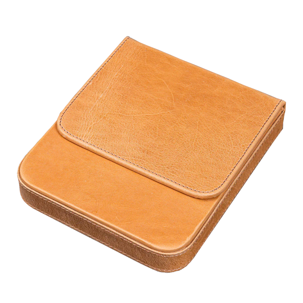 Galen Leather 6 Slots Magnum Opus Pen Case - Crazy Honey Ochre (with Removable Tray)
