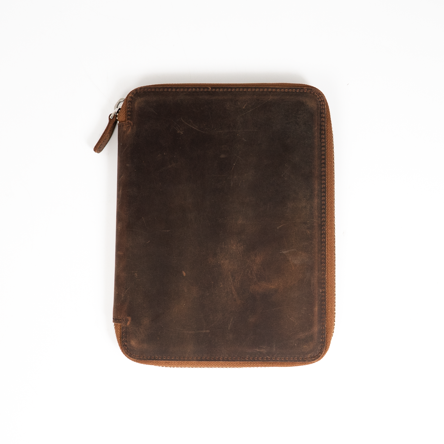 Galen Leather Zippered 20 Slots Pen Case - Havana Brown