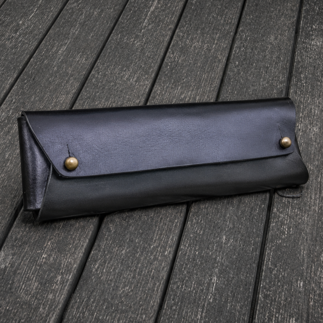 Galen Leather The Student Pencil Case - Black