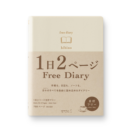 Midori A6 Hibino Free Diary - Ivory