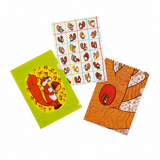 Hobonichi A6 Folder Set - 100%ORANGE: Squirrel's Moving Day (Set of 3)