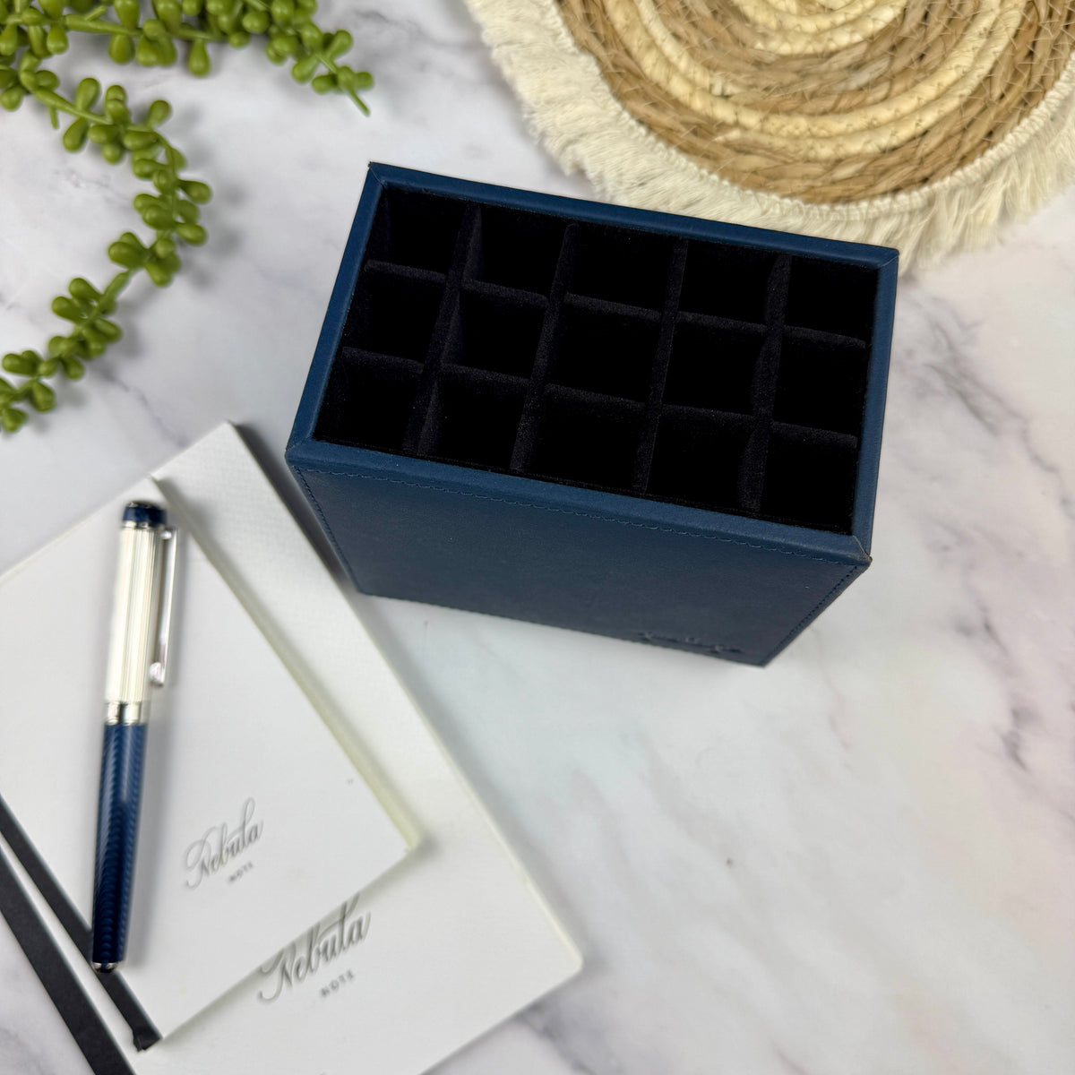 Girologio 15-Slot Leather Pen Suite - Royal Cobalt