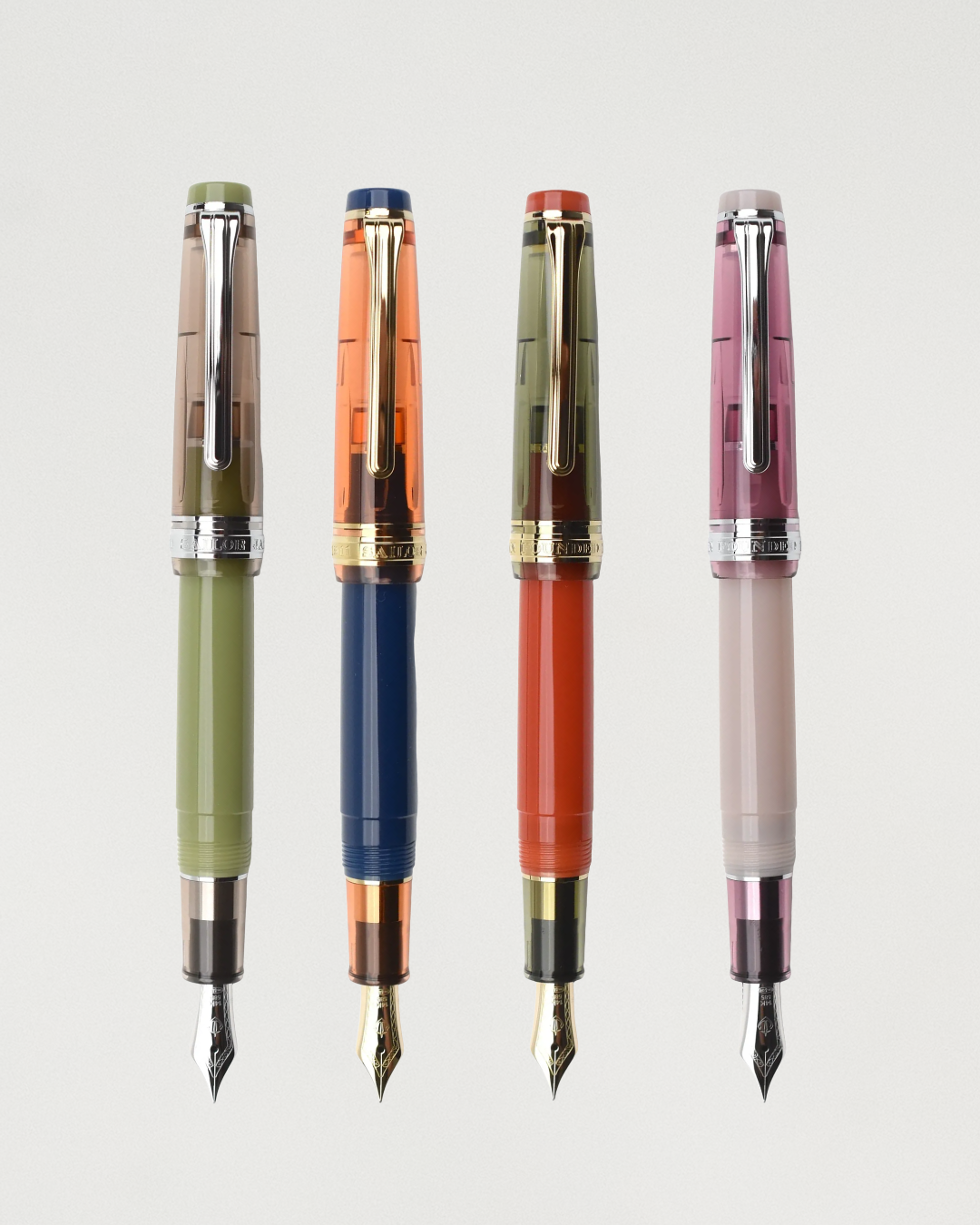 Sailor Pro Gear Slim Fountain Pen and Ink Set - Manyo #3 Series - Persimmon with Gold Trim (14KT)