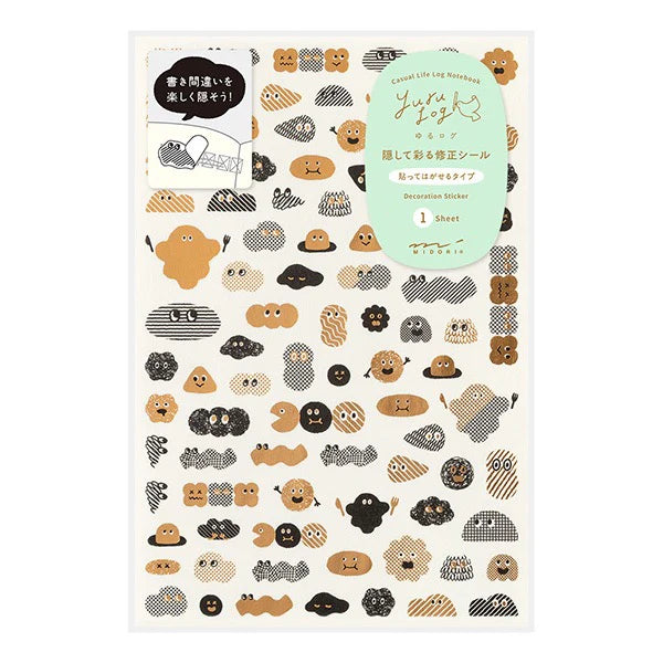 Midori Yuru Log Stickers - Camouflage Mini Monster (1 sheet)