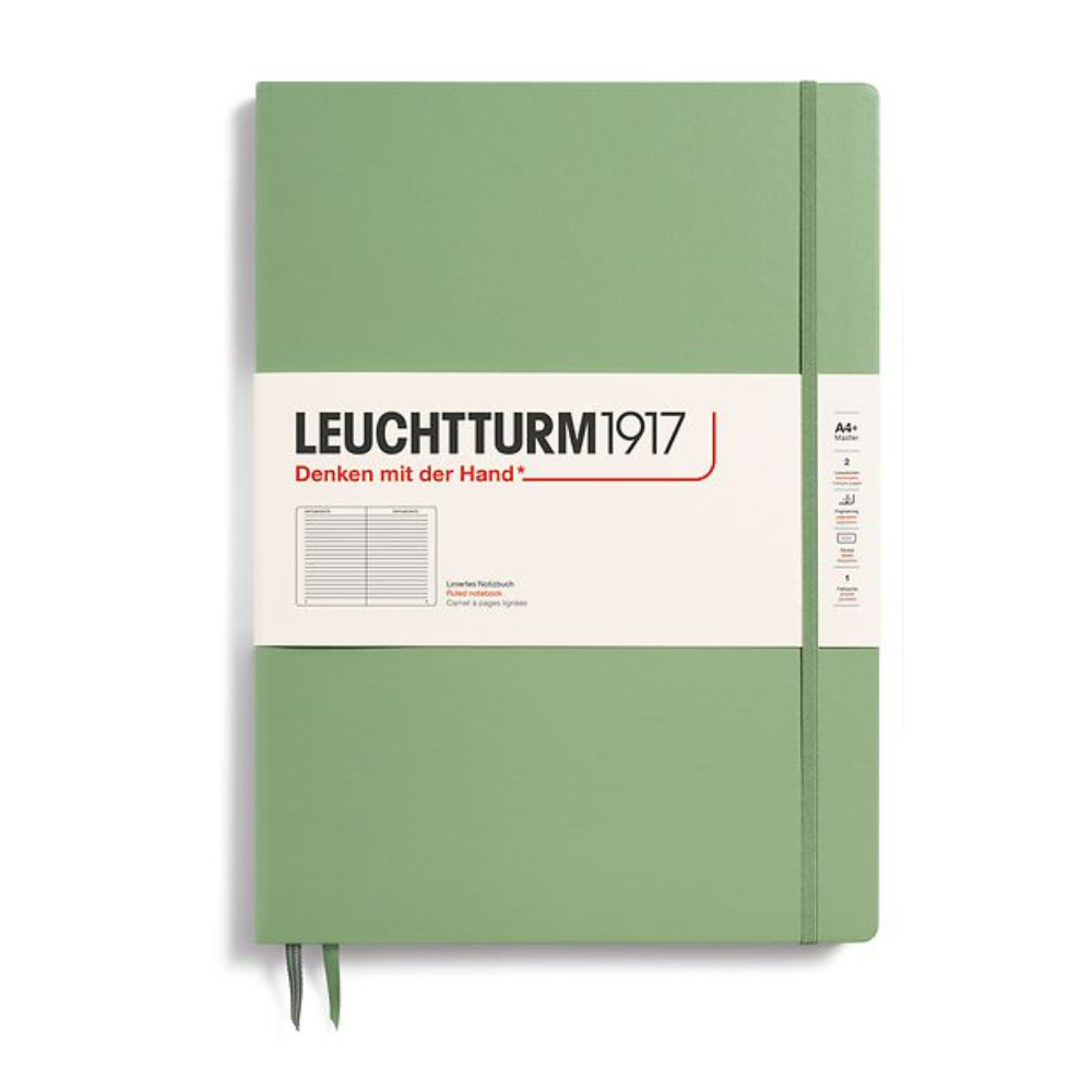 Leuchtturm1917 Master Slim A4+ Hardcover Ruled Notebook - Sage