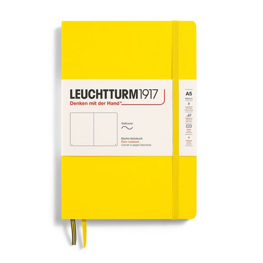Leuchtturm1917 A5 Medium Softcover Plain Notebook - Lemon (Discontinued)