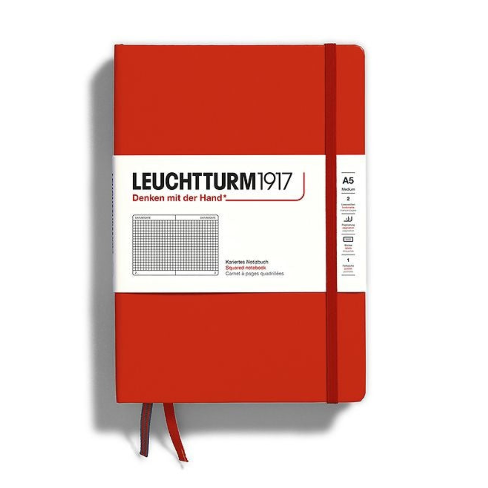 Leuchtturm1917 A5 Medium Hardcover Squared Notebook - Fox Red (Discontinued)
