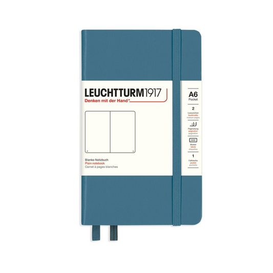 Leuchtturm1917 A6 Pocket Hardcover Plain Notebook - Stone Blue
