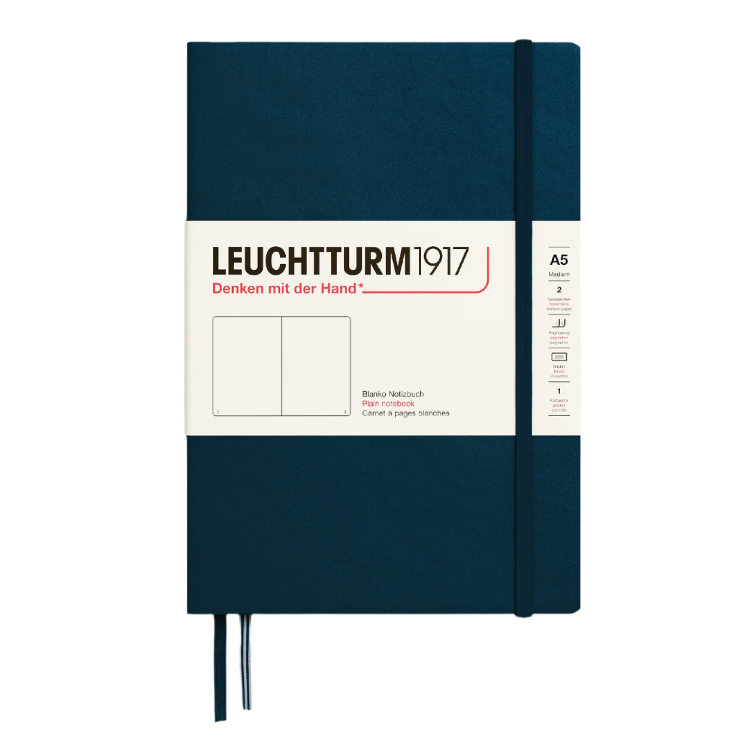 Leuchtturm1917 A5 Medium Hardcover Plain Notebook - Deep Sea