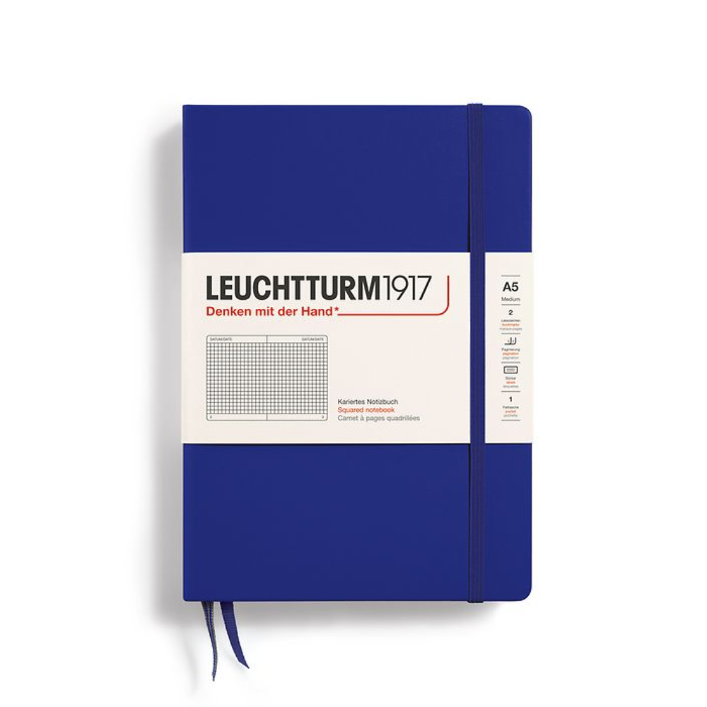 Leuchtturm1917 A5 Medium Hardcover Squared Notebook - Ink (Discontinued)
