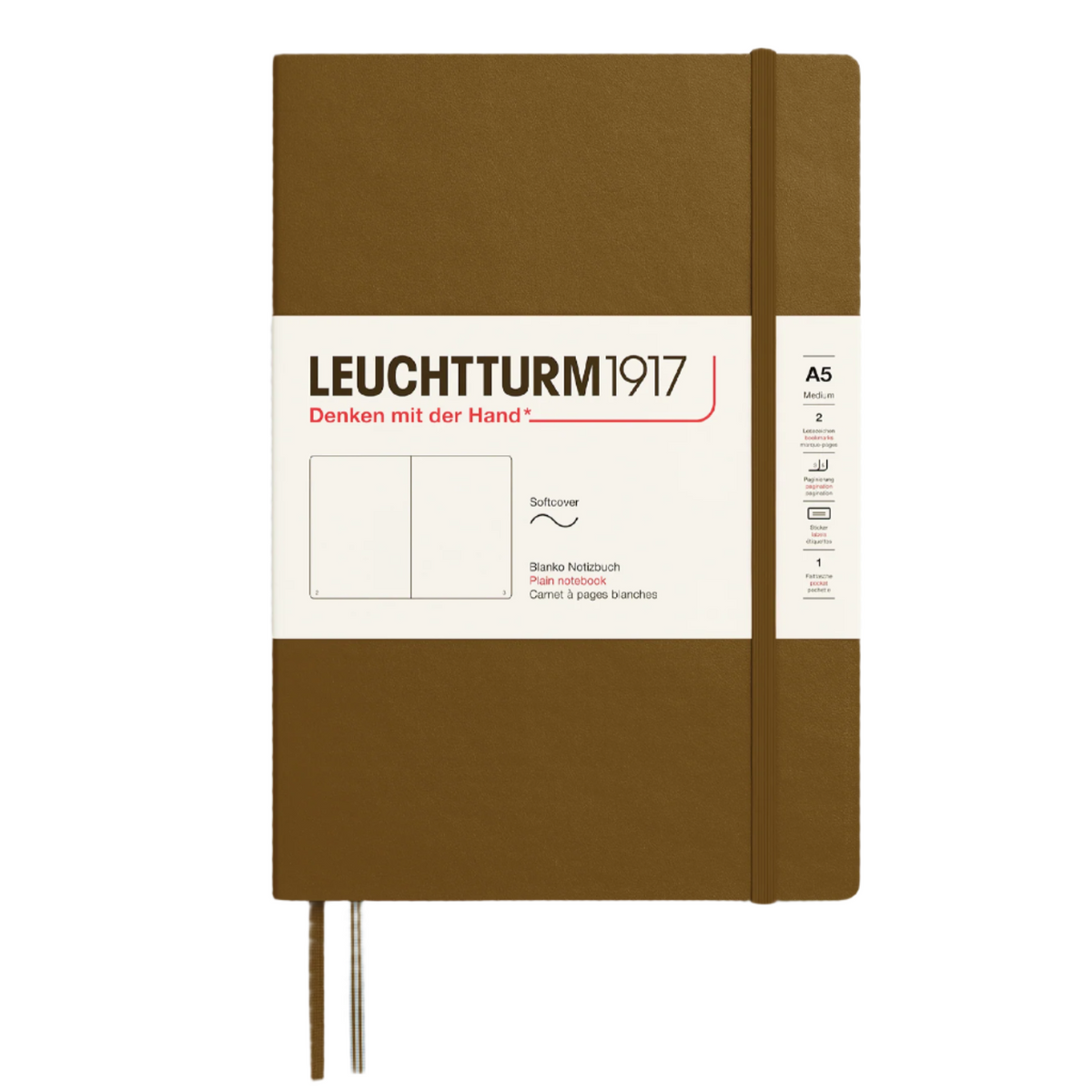 Leuchtturm1917 A5 Medium Softcover Plain Notebook - Spice Brown (Discontinued)