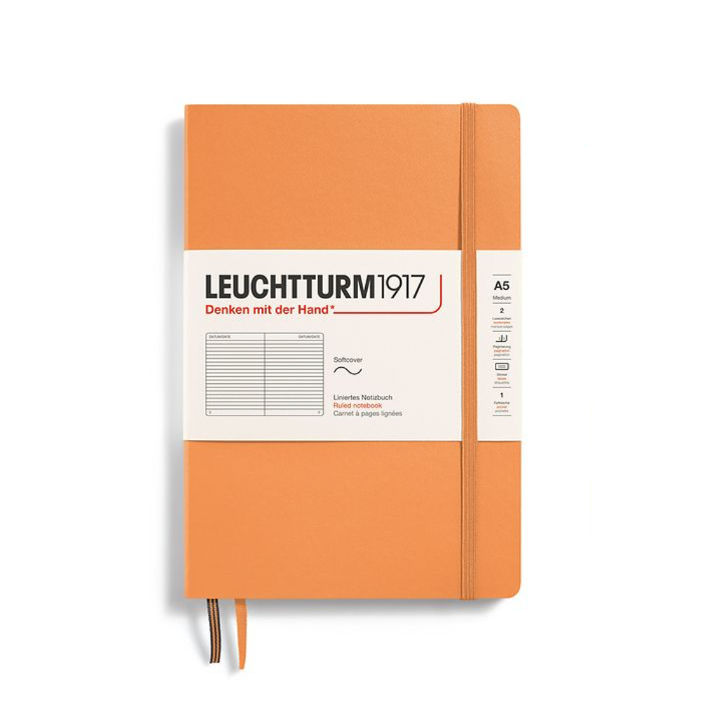 Leuchtturm1917 A5 Medium Softcover Ruled Notebook - Apricot (Discontinued)