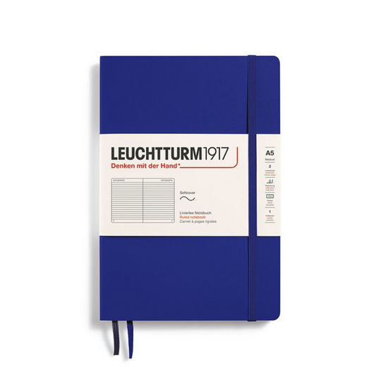 Leuchtturm1917 A5 Medium Softcover Ruled Notebook - Ink (Discontinued)