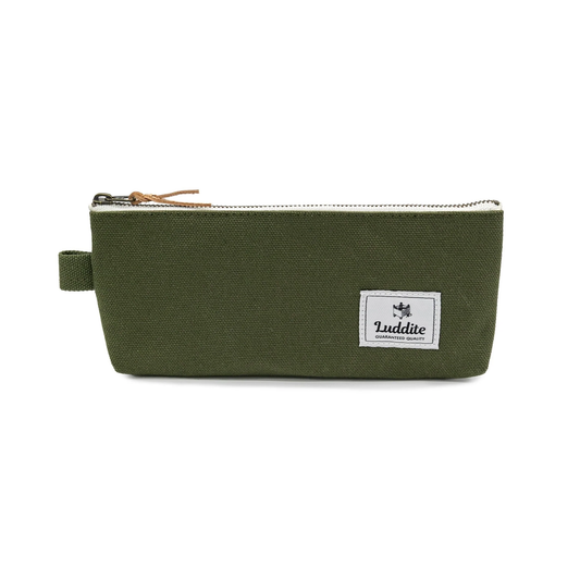 Luddite Gusseted Pen Case - Olive Green
