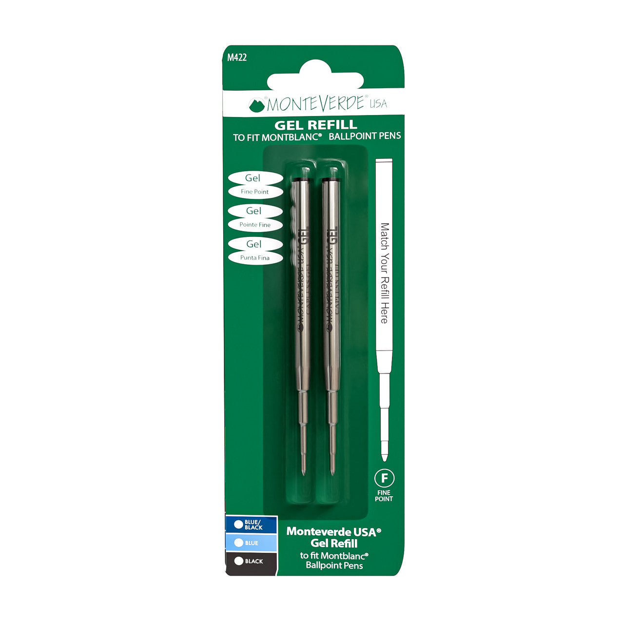 Montblanc Capless Gel Refill by Monteverde USA® - Black (2 ea)