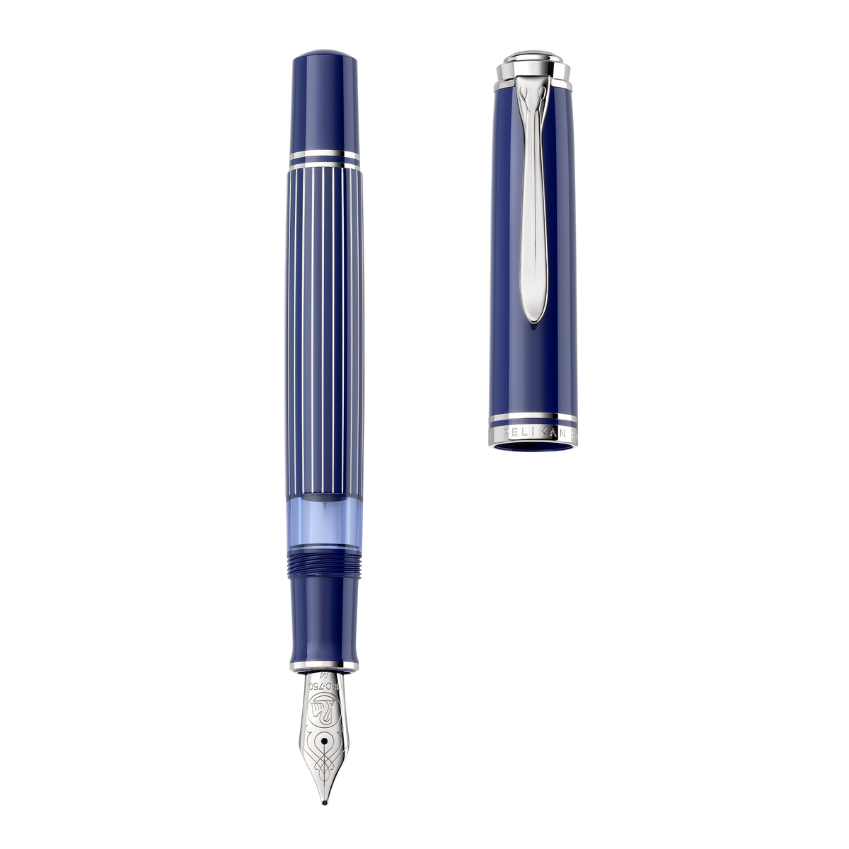 Pelikan Souverän M815 Fountain Pen - Metal Striped Blue (Special Edition)