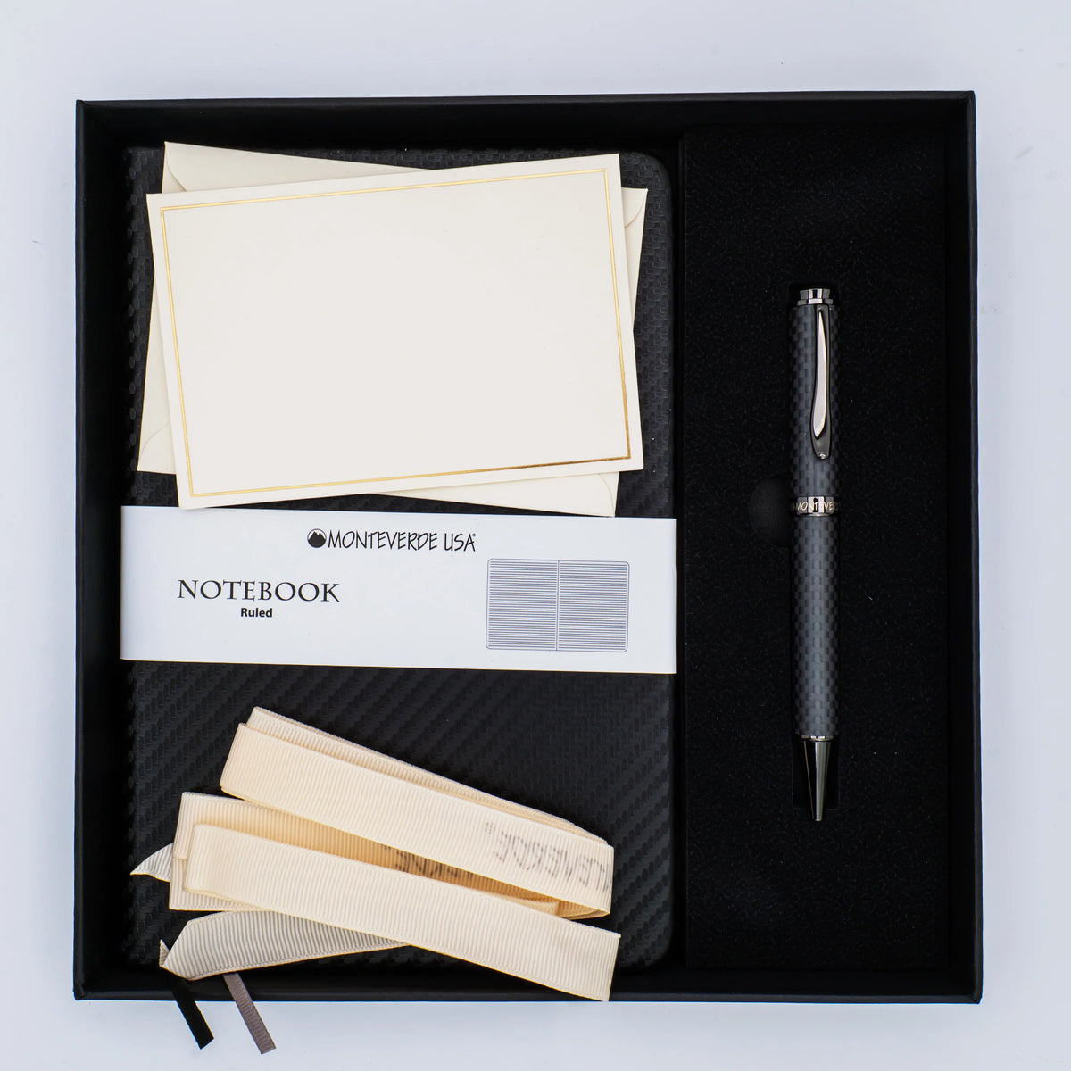 Monteverde Innova Ballpoint Gift Set - Matte Carbon Fiber with Gunmetal Trim