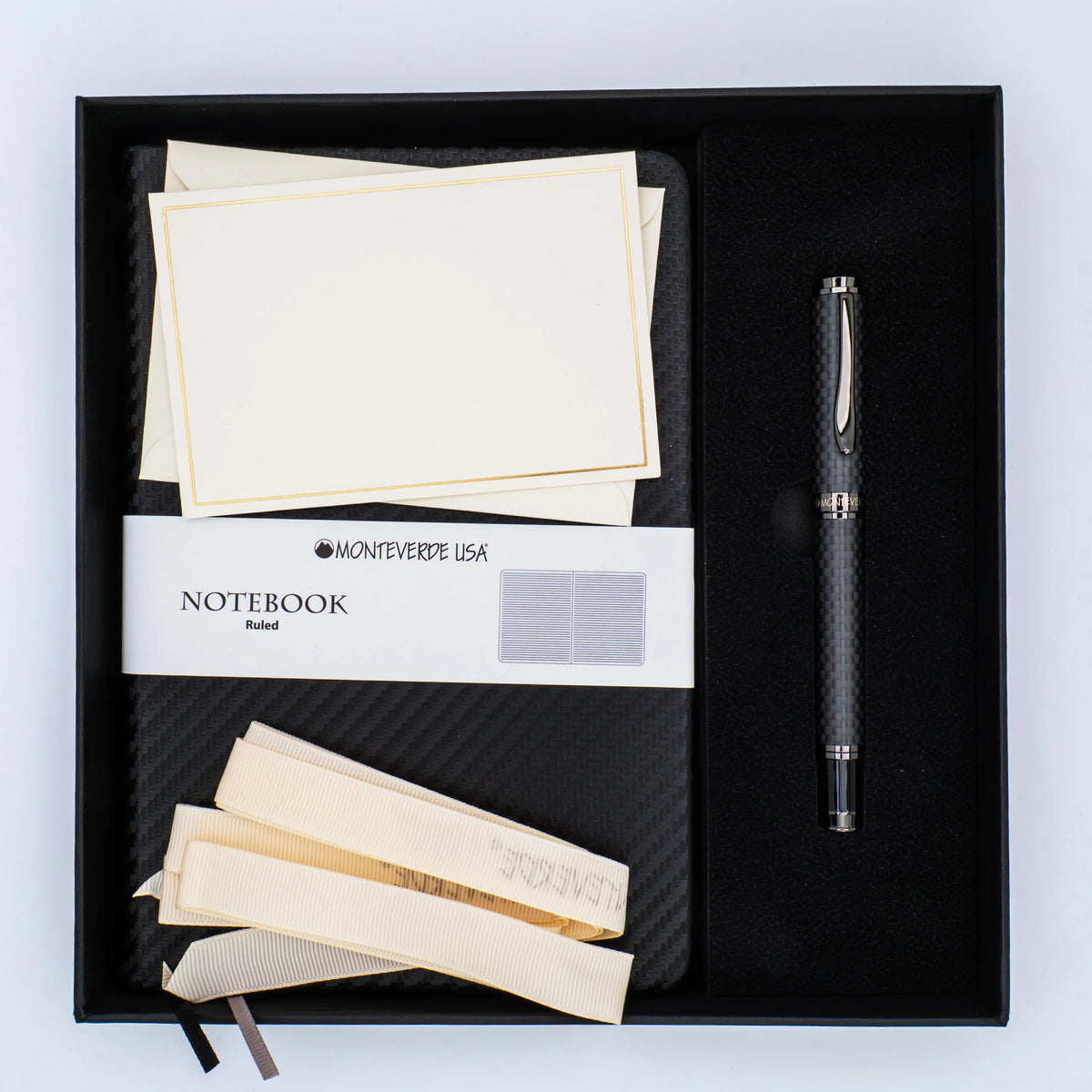 Monteverde Innova Rollerball Gift Set - Matte Carbon Fiber with Gunmetal Trim