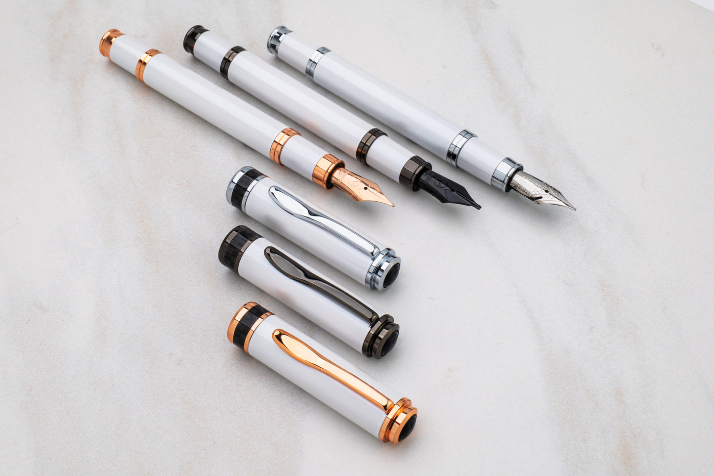 Monteverde Innova 2026 Color of the Year Fountain Pen & 15ml Ink Set - Cloud Dancer with Rosegold Trim (Limited Edition)