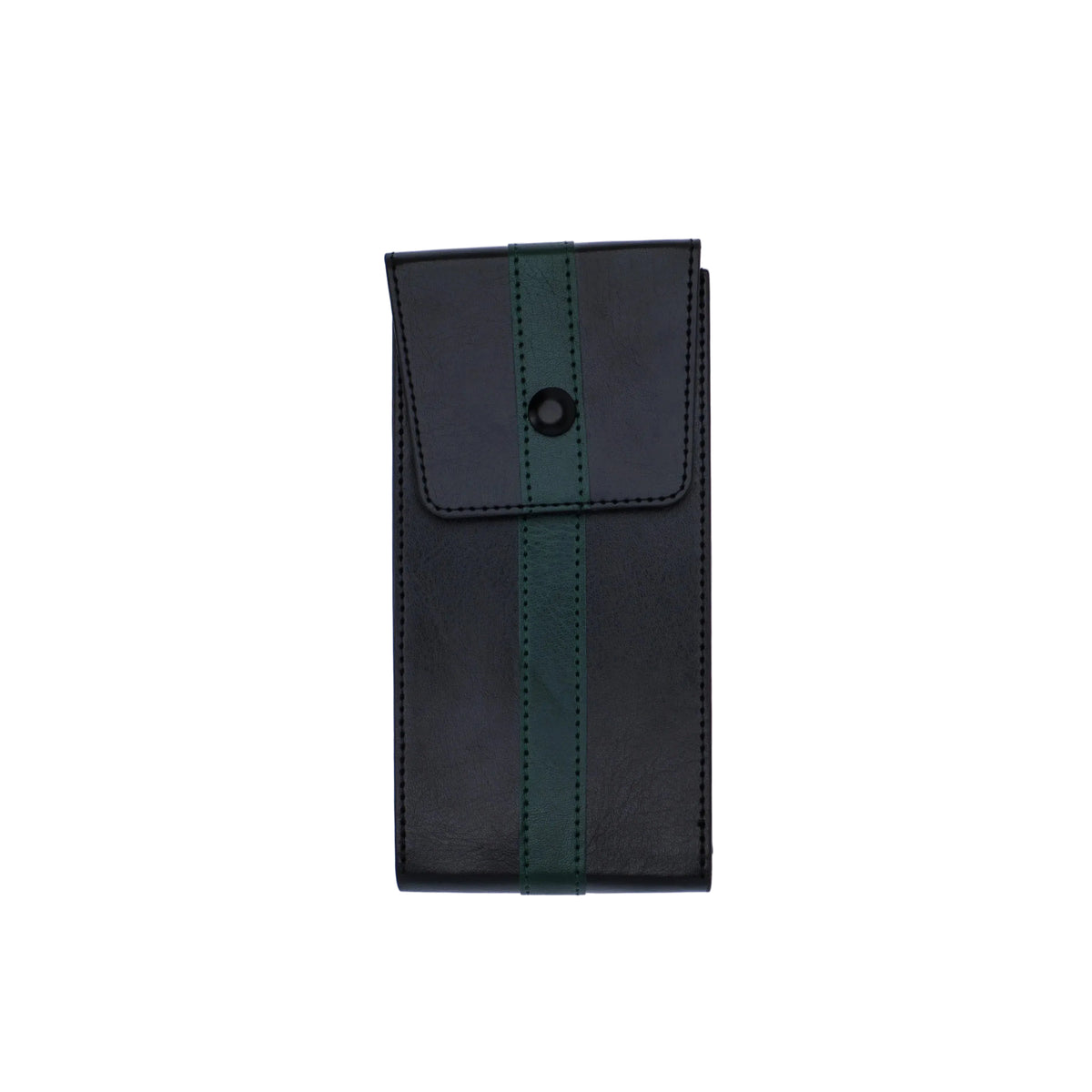 Monteverde Deluxe Collection Vegan Leather 3 Slot Zippered Pen Case - Green Black