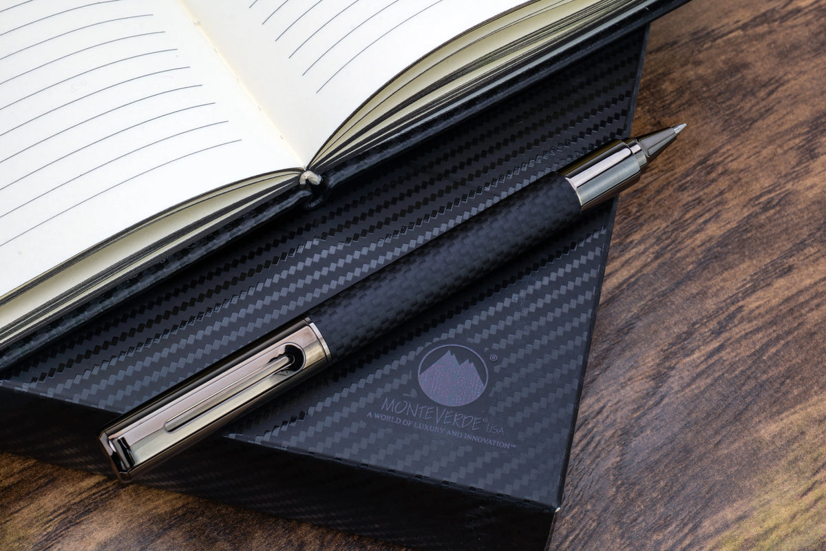 Monteverde Ritma Rollerball Gift Set - Matte Carbon Fiber