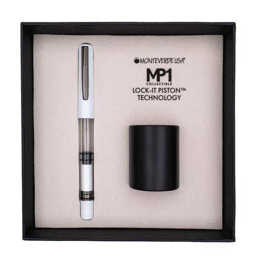 Monteverde MP1 Fountain Pen and Cylinder Pen Holder Set - White Lotus (Limited Edition)