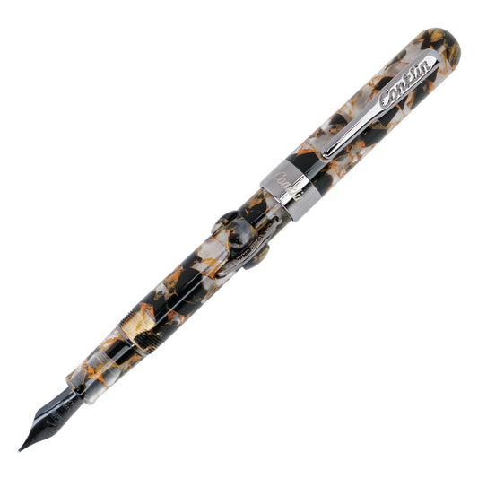 Conklin Mark Twain Demonstrator Fountain Pen - Orange Medley with Gun Metal Trim (Discontinued)