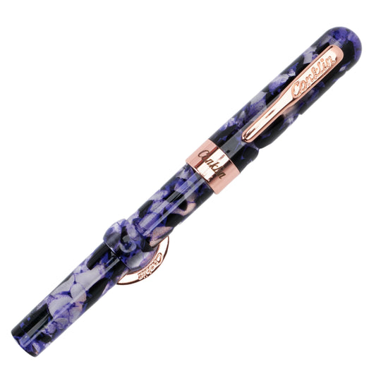 Conklin Mark Twain Demonstrator Fountain Pen - Purple Fusion with Rose Metal Trim (Discontinued)