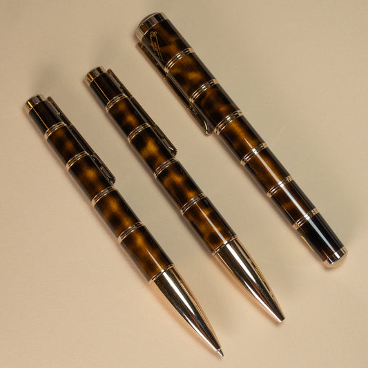 Pre-Owned Montblanc Writers Series Miguel Cervantes - Fountain Pen, Ballpoint, Mechanical Pencil Set - Medium