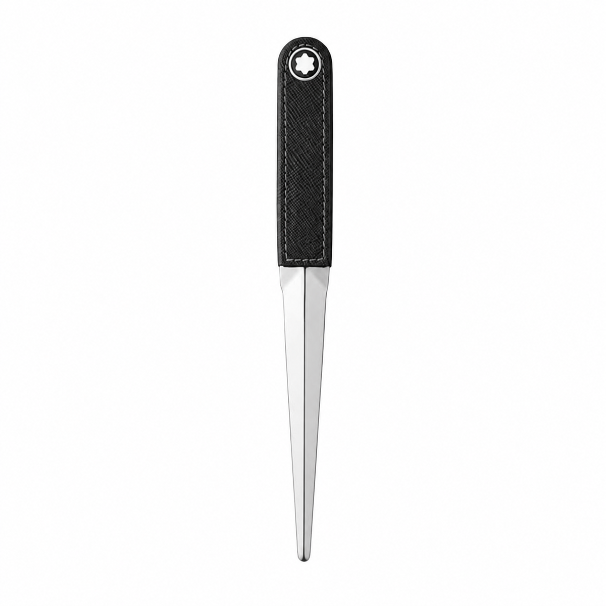 Montblanc Steel Letter Opener - Black Leather