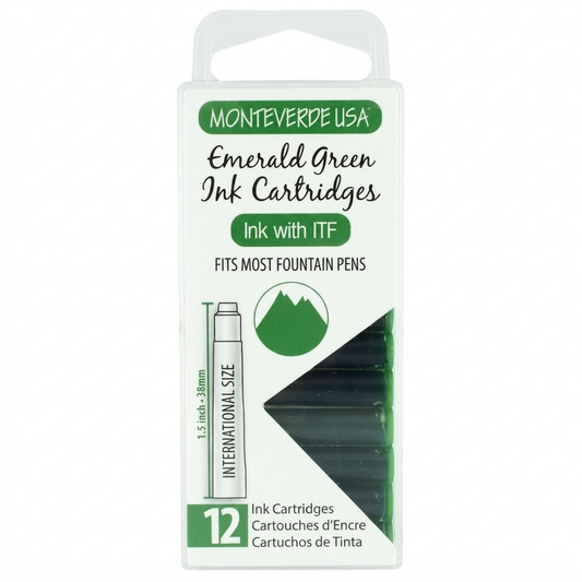 Monteverde Emerald Green Ink Cartridges (Set of 12)