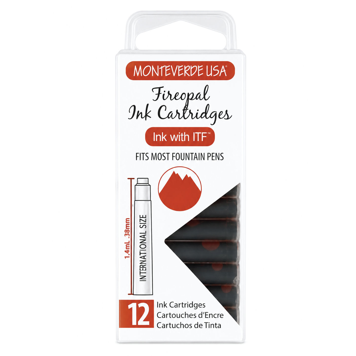 Monteverde Fireopal Ink Cartridges (Set of 12)