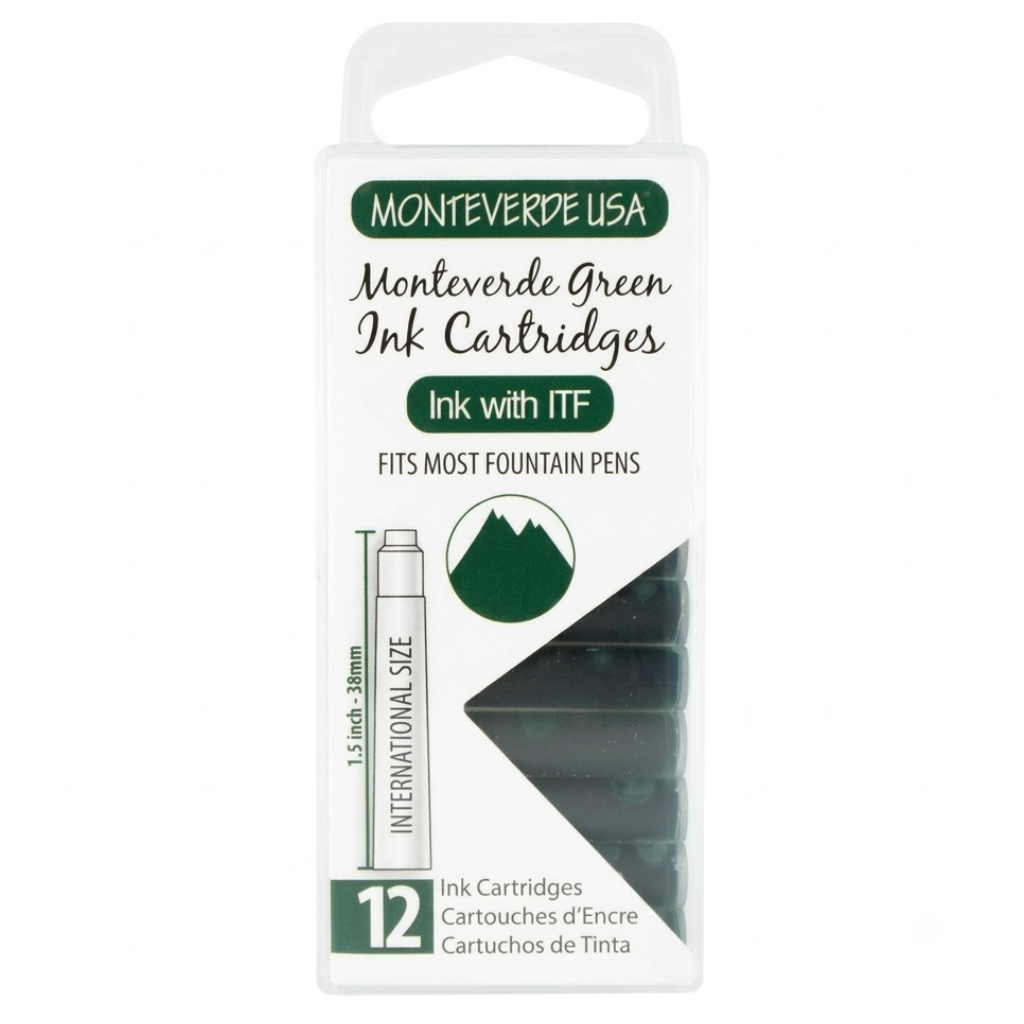 Monteverde Green Ink Cartridges (Set of 12)
