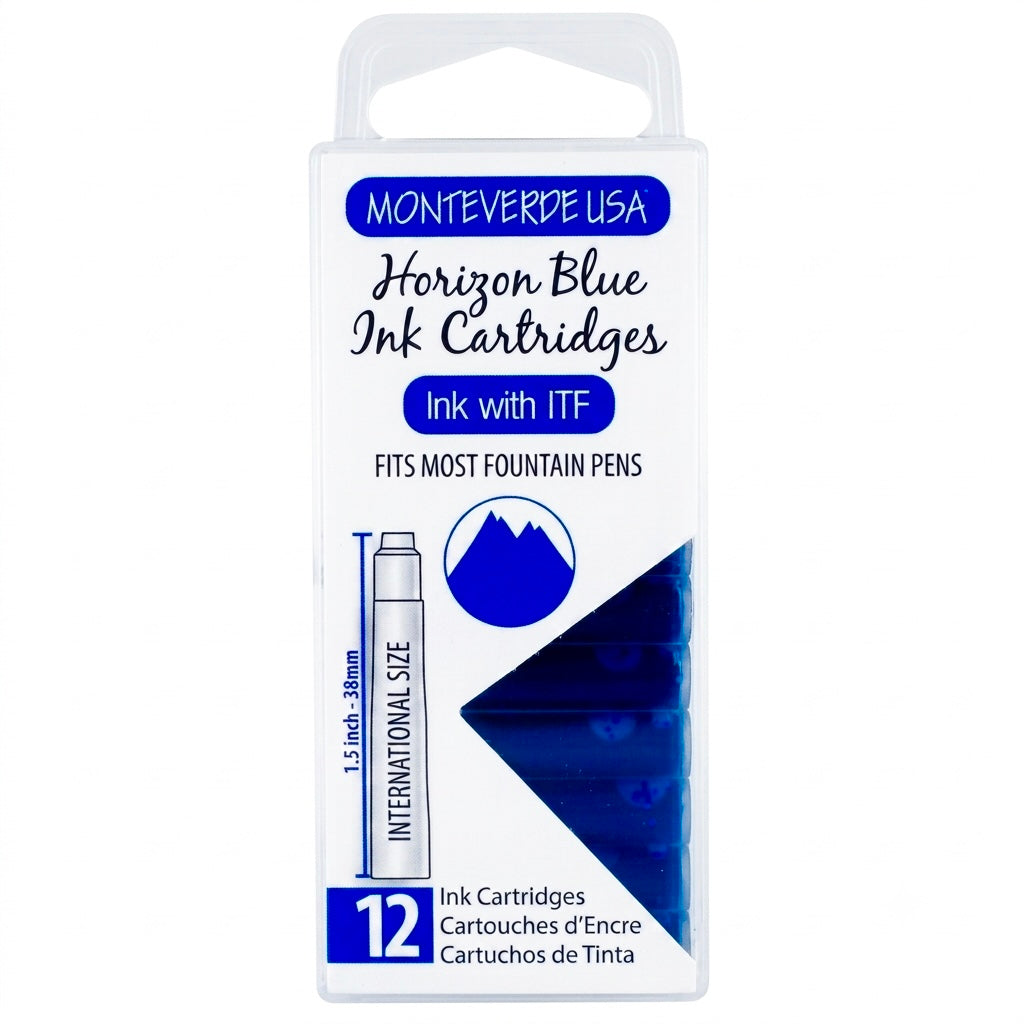 Monteverde Horizon Blue Ink Cartridges (Set of 12)