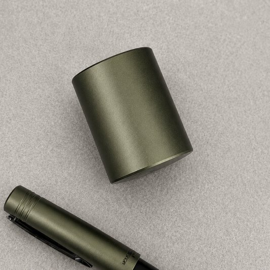 Monteverde MP1 Solid Aluminum Anodized Cylinder Pen Holder - Olive Green