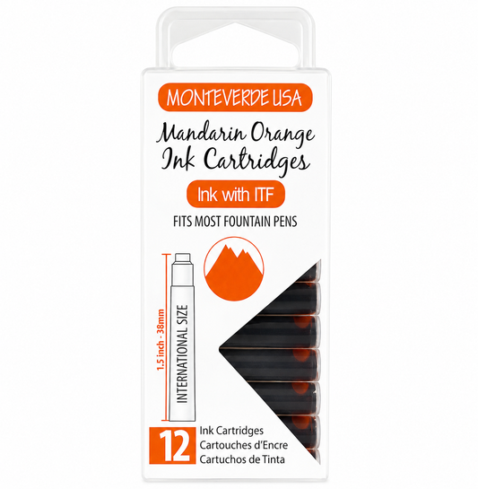 Monteverde Mandarin Orange Ink Cartridges (Set of 12)