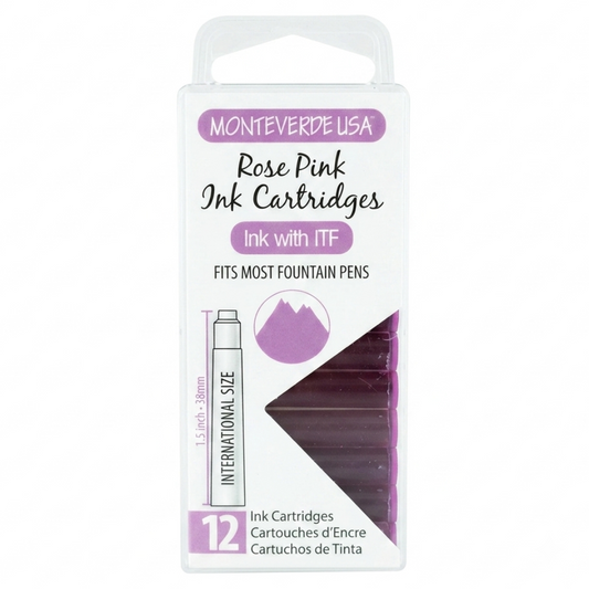 Monteverde Rose Pink Ink Cartridges (Set of 12)