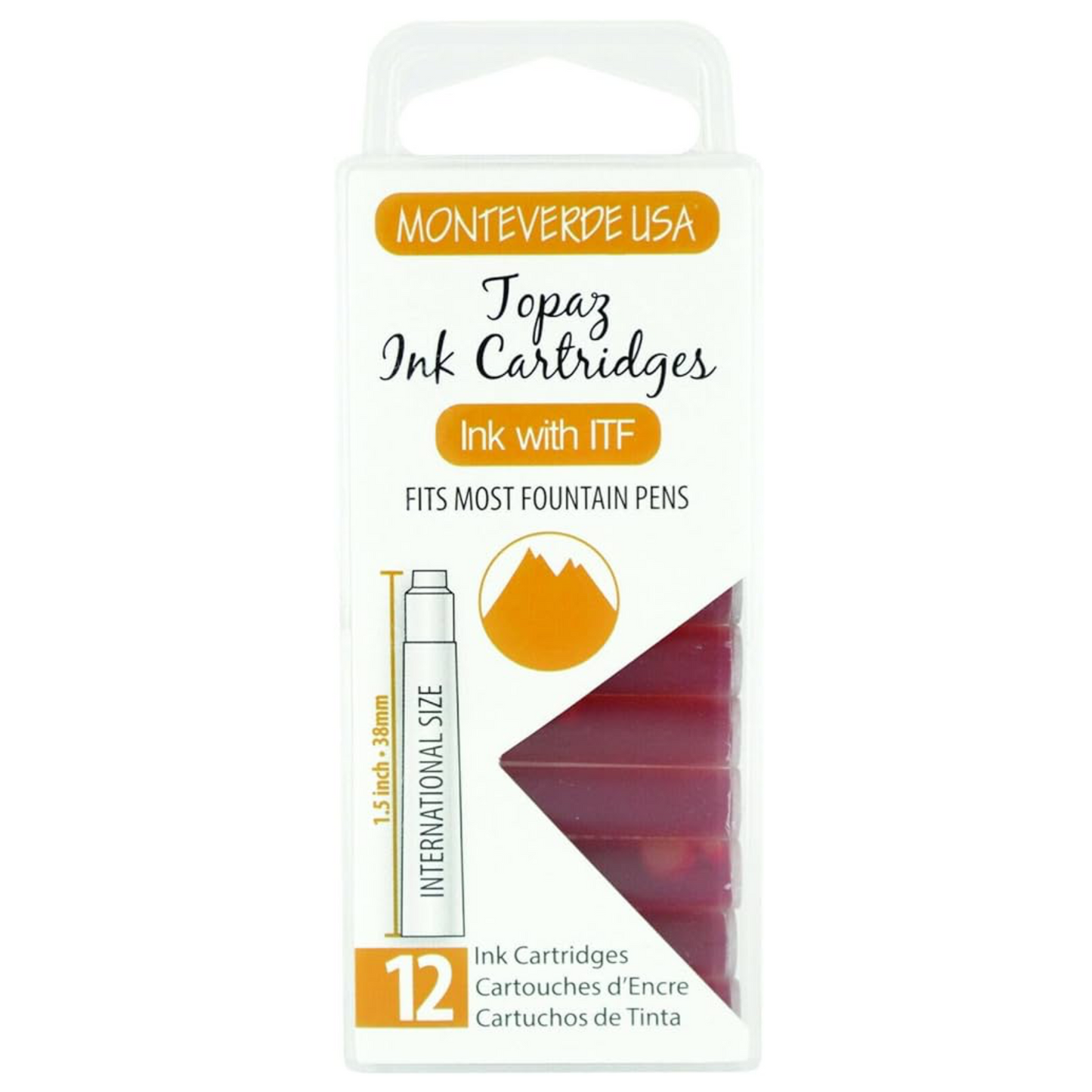 Monteverde Topaz Ink Cartridges (Set of 12)