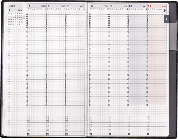 Kokuyo Jibun 2027 Techo Biz mini Planner - Black (B6 Slim)
