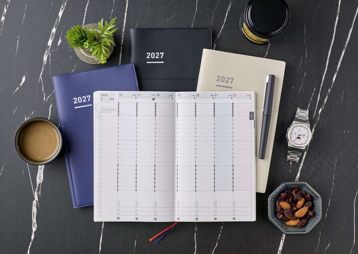 Kokuyo Jibun 2027 Techo Biz mini Planner - Black (B6 Slim)