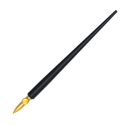 Tom's Studio Tapered Flourish Calligraphy Pen with ODN - Black with Stainless Steel
