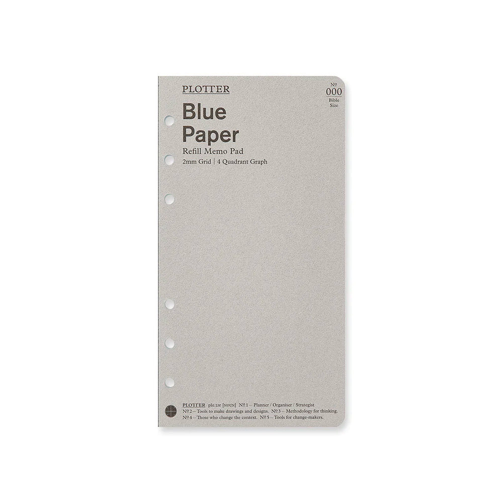PLOTTER Refill Blue Paper 2mm Grid Quadrant Graph (80 sheets) - Bible Size