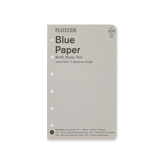PLOTTER Refill Blue Paper 2mm Grid Quadrant Graph (80 sheets) - Mini Size
