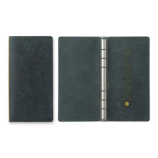 PLOTTER Narrow Size Pueblo 6-Ring Leather Binder - Navy