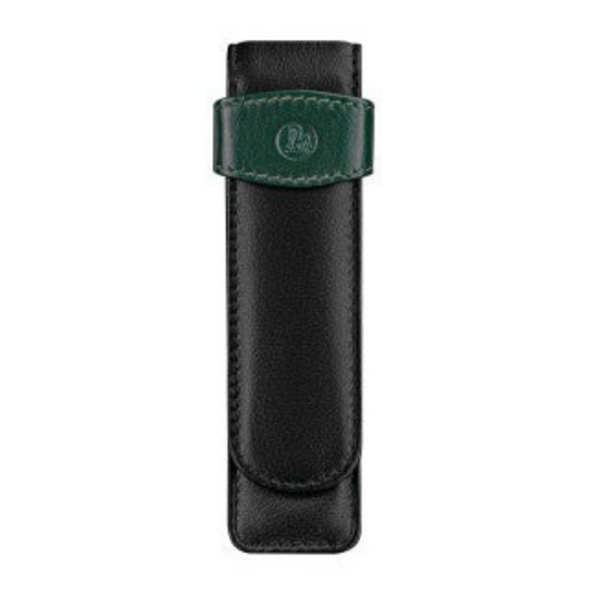 Pelikan 2-Pen Leather Case - Green and Black