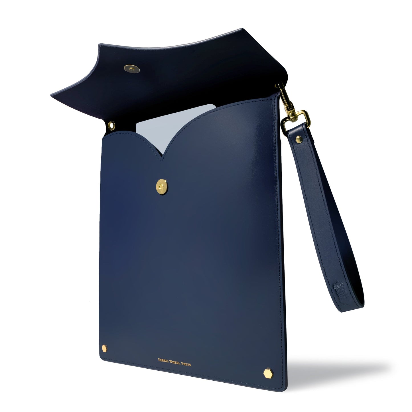 Ferris Wheel Press Leather Stationery Collection The Pendant Folio A5 - Navy