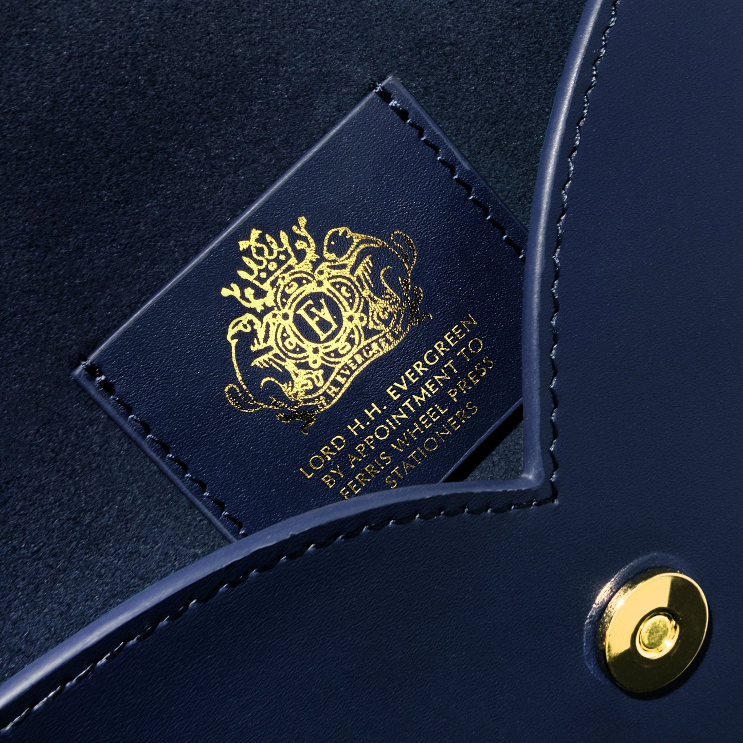 Ferris Wheel Press Leather Stationery Collection The Pendant Folio A5 - Navy